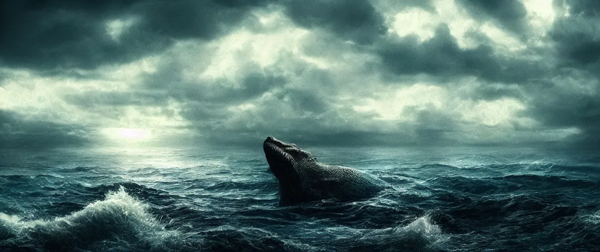 Image similar to ocean monster atmospheric dramatic lighting cinematic establishing shot extremely high detail foto realistic cinematic lighting post processed