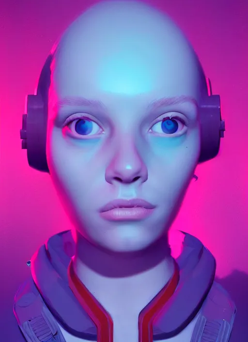 Image similar to a portrait of a pretty sewer punk young lady by beeple