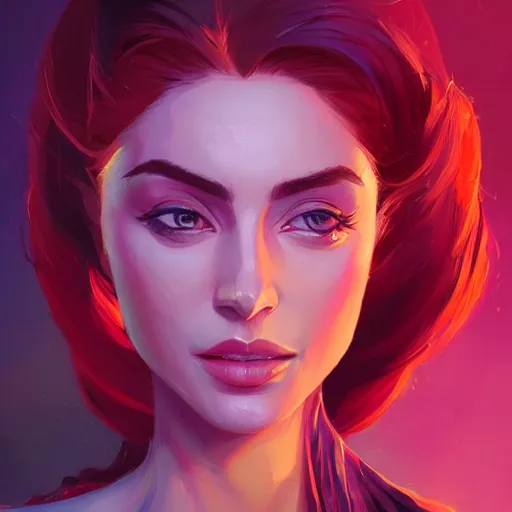 Image similar to portrait of beautiful woman, maya ali mage, gloomhaven, dynamic lighting, gaudy colors, octane render aesthetic, matte painting concept art, official fanart behance hd artstation by jesper ejsing, by rhads and makoto shinkai and lois van baarle and ilya kuvshinov and rossdraws