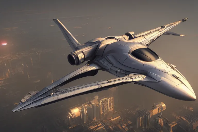 Prompt: cyberpunk alien concept inspired jet plane, futuristic look, highly detailed body, very powerful, photorealistic camera shot, bright studio setting, studio lighting, crisp quality and light reflections, unreal engine 5 quality render