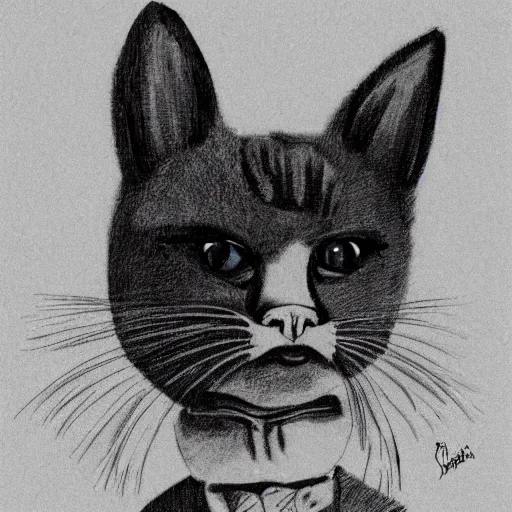 Prompt: caricature of a cat