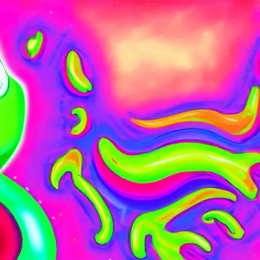 Prompt: digital painting of mental slug trending on Artstation, psychedelic, surrealism, neon, 4K, UHD, vibrant colors