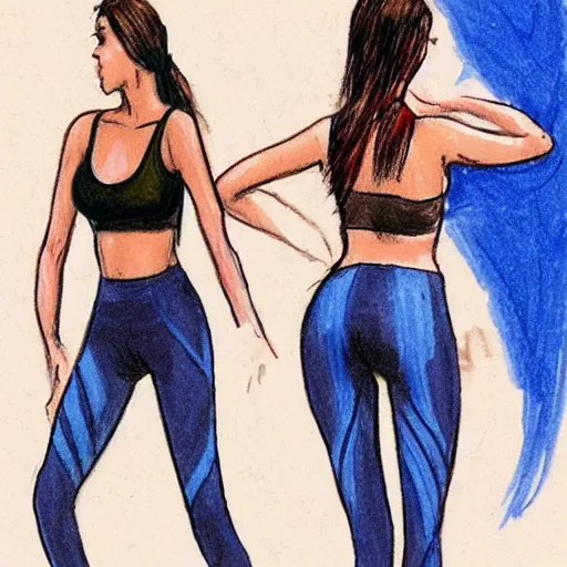 Image similar to milt kahl sketchof thick and curvy victoria justice in yoga pants