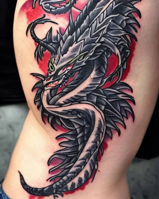 Image similar to haku as a dragon from spirit away tattoo