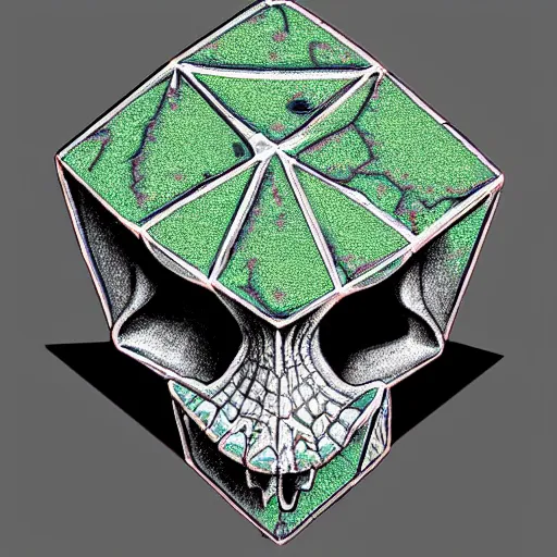 Prompt: reptile skull - cubo - octahedron - siberia 6 3 0 x @ 8 x 1 0 size color synthesized with scharf multi - detector color sem