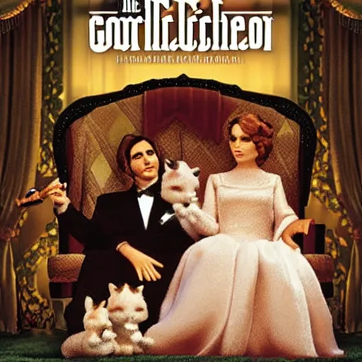 Image similar to the godfather movie with calico critters