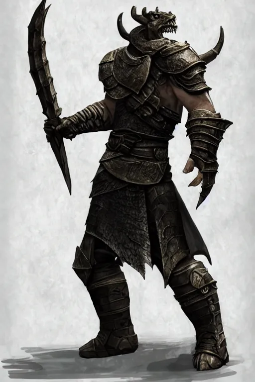 Prompt: Todd Howard as Dragonborn in Skyrim , concept art