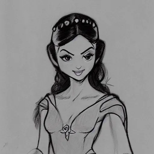 Image similar to milt kahl sketch of victoria justice as princess padme from star wars episode 3