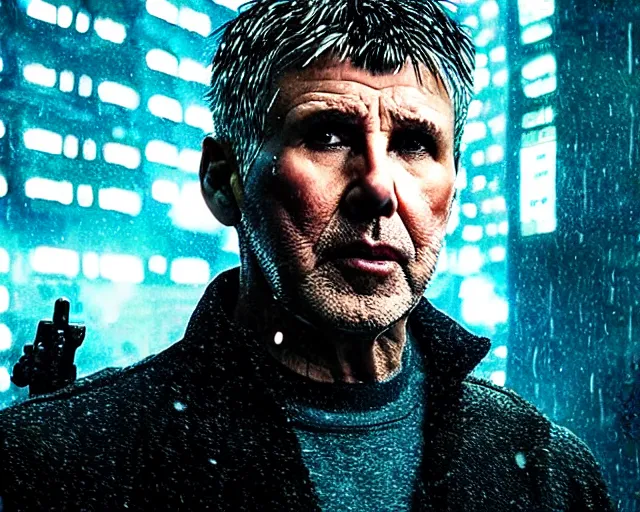 Prompt: 2 0 1 8 blade runner movie still man look at the cityscape from roof perfect face fine realistic face pretty face neon puffy