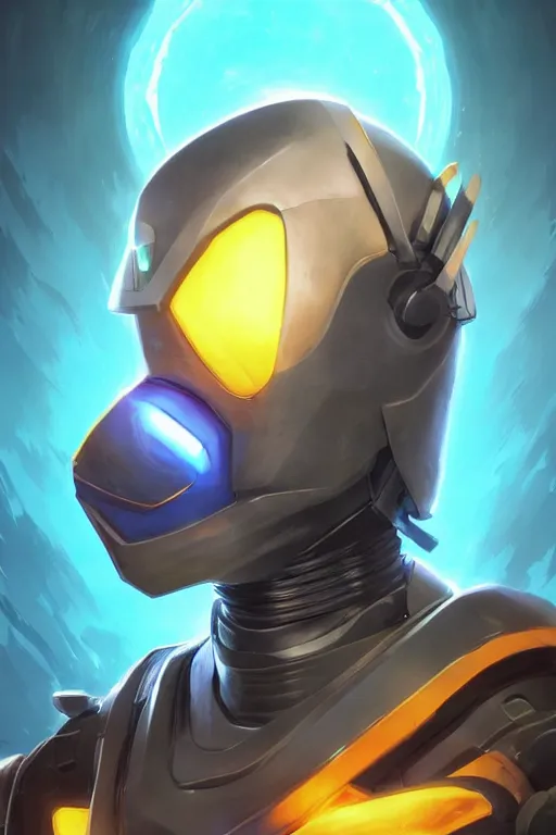 Image similar to epic mask helmet robot ninja portrait stylized as fornite style game design fanart by concept artist gervasio canda, behance hd by jesper ejsing, by rhads, makoto shinkai and lois van baarle, ilya kuvshinov, rossdraws global illumination radiating a glowing aura global illumination ray tracing hdr render in unreal engine 5