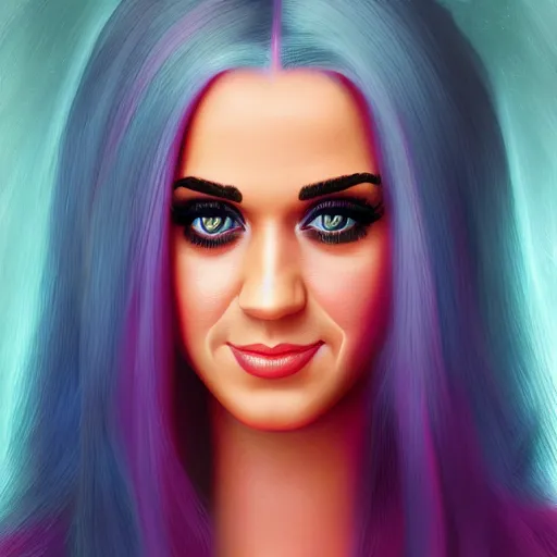 Prompt: portait princess katy perry, centred, very long hair, hd, unreal engine, art digital painting, amazing background theme