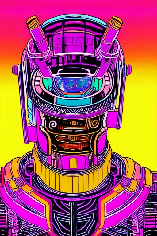 Image similar to Psychedelic Neon Japanese Portrait of Galactus by Laurie Greasley