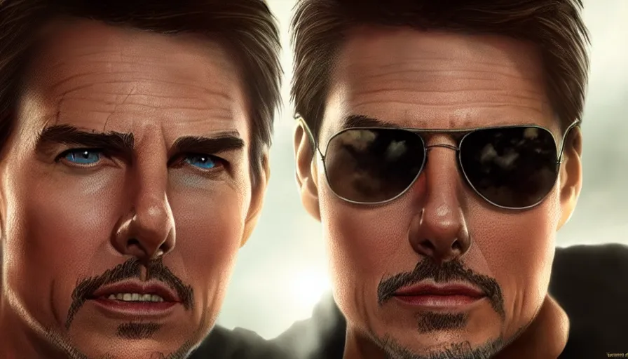 Prompt: Tom Cruise is Tony Stark, hyperdetailed, artstation, cgsociety, 8k