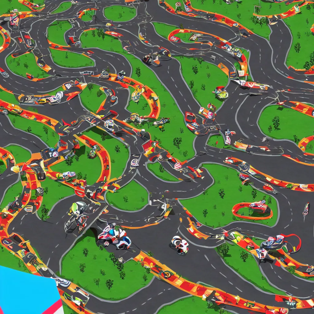 Image similar to kart racing game by nintendo crazy racetrack