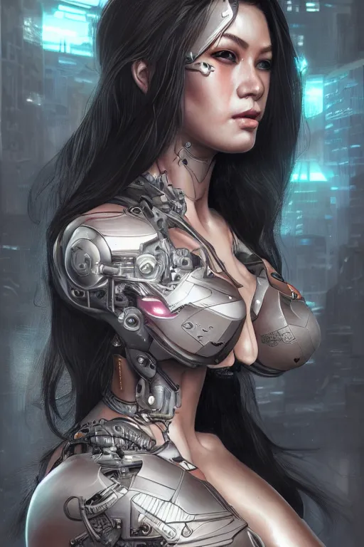 Prompt: Ultra realistic illustration, cyborg woman, exposed parts, yakuza, cyberpunk, sci-fi, fantasy, intricate, elegant, highly detailed, digital painting, artstation, concept art, smooth, sharp focus, illustration, art by artgerm