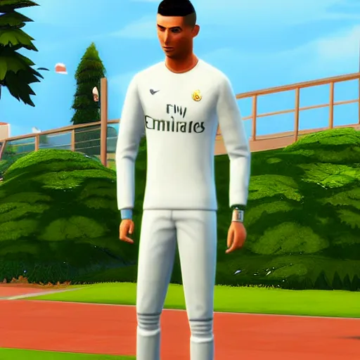 Image similar to Cristiano Ronaldo in the Sims 4