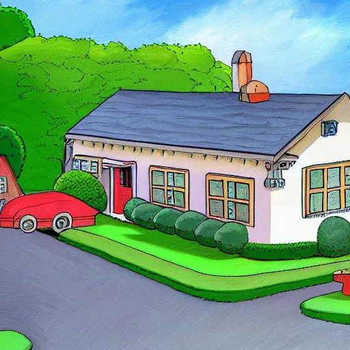 Image similar to painting of the family guy house