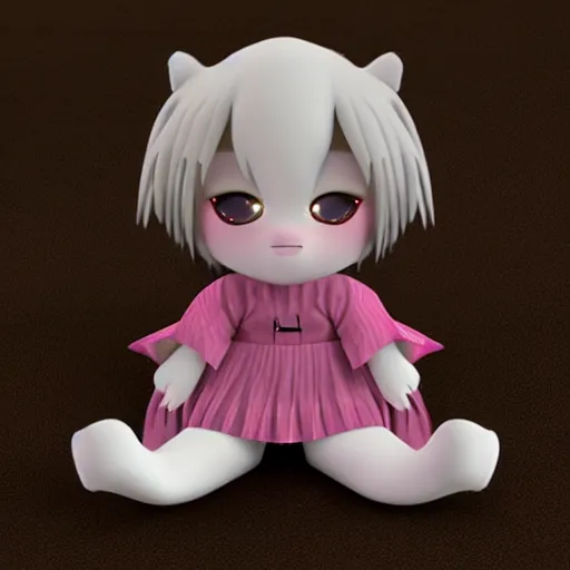 Prompt: cute fumo plush of a girl who doesn't give a damn, vray