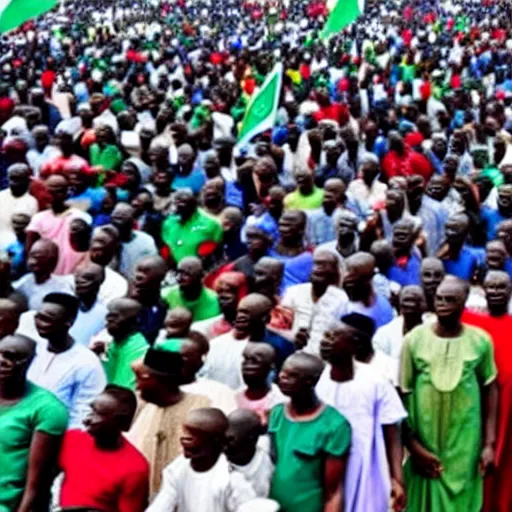 Prompt: nigerian crowd, detailed