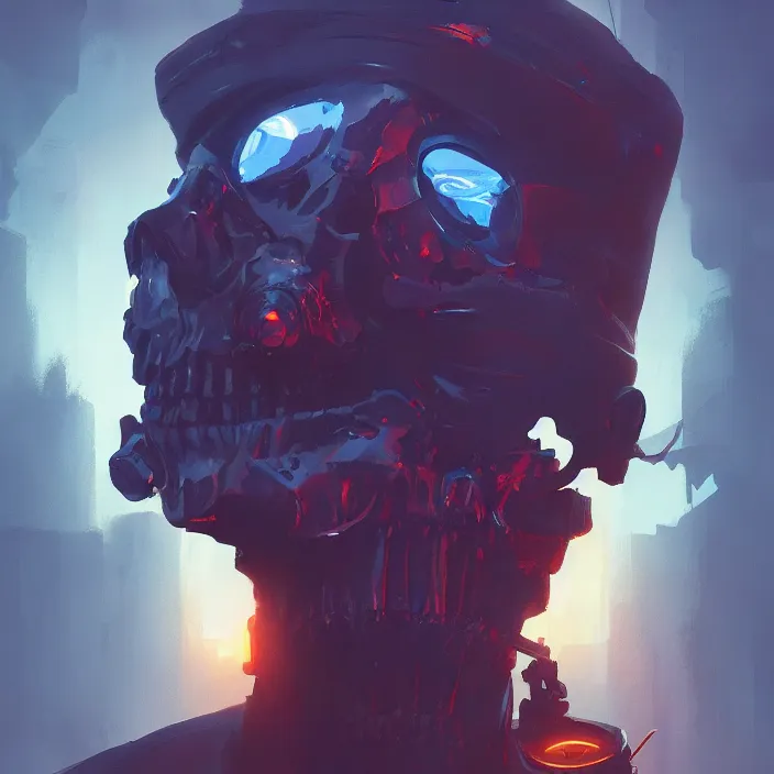 Image similar to a colorful comic noir illustration painting of a cyberpunk skull by sergey kolesov and greg rutkowski and pascal blanche. in style of digital art, symmetry, sci fi, hyper detailed. octane render. trending on artstation