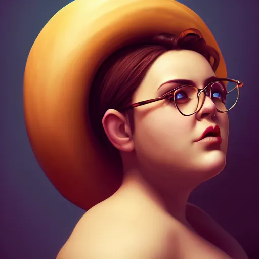 Prompt: portrait of a (heavy) (stocky) gorgeous beautiful beautiful woman with a bundt bundt bundt pan pan face, greek romanian, glasses, wide shot, digital art, detailed , 8k, trending on artstation