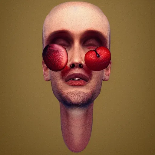 Prompt: a males head made from fruits, artstation, award-winning art