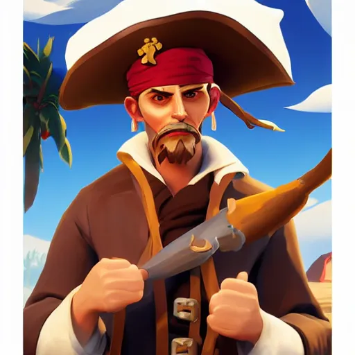 Image similar to painting jack the pirate on sea of thieves game avatar hero smooth face median photoshop filter cutout vector behance hd by jesper ejsing, by rhads, makoto shinkai and lois van baarle, ilya kuvshinov, rossdraws, illustration, art by ilya kuvshinov and gustav klimt