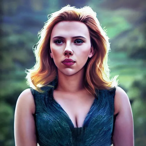 Prompt: a beautiful portrait of Scarlett Johansson by Paul McCartney