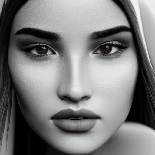 Prompt: a close up of beautiful Estefania Villegas perfect face, by da Vinci , symmetrical, 8K, octane render, 8K