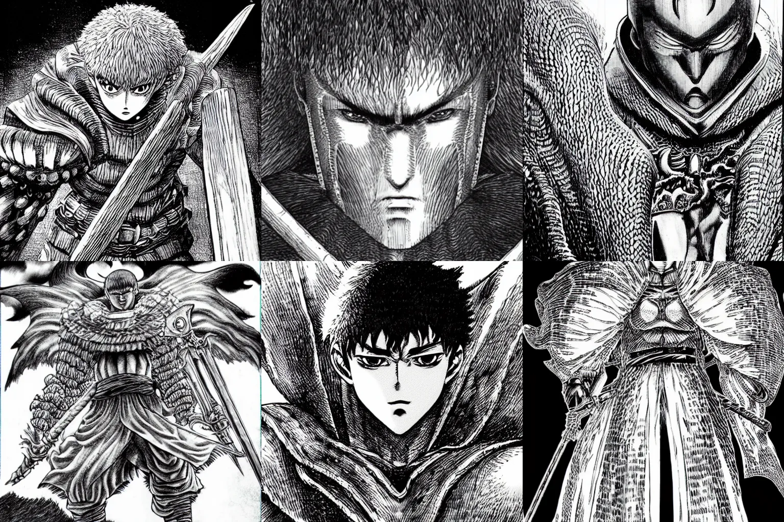 Prompt: a new character in the manga berserk by kentaro miura, hyper-detailed, stunning quality