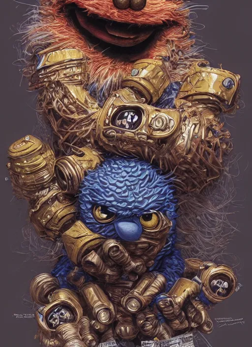 Image similar to portrait of Cookie Monster in Society (1989), intricate, highly detailed, centered, digital painting, artstation, concept art, smooth, sharp focus, illustration, artgerm, donato giancola, Joseph Christian Leyendecker, Les Edwards, Ed Repka, WLOP, Artgerm