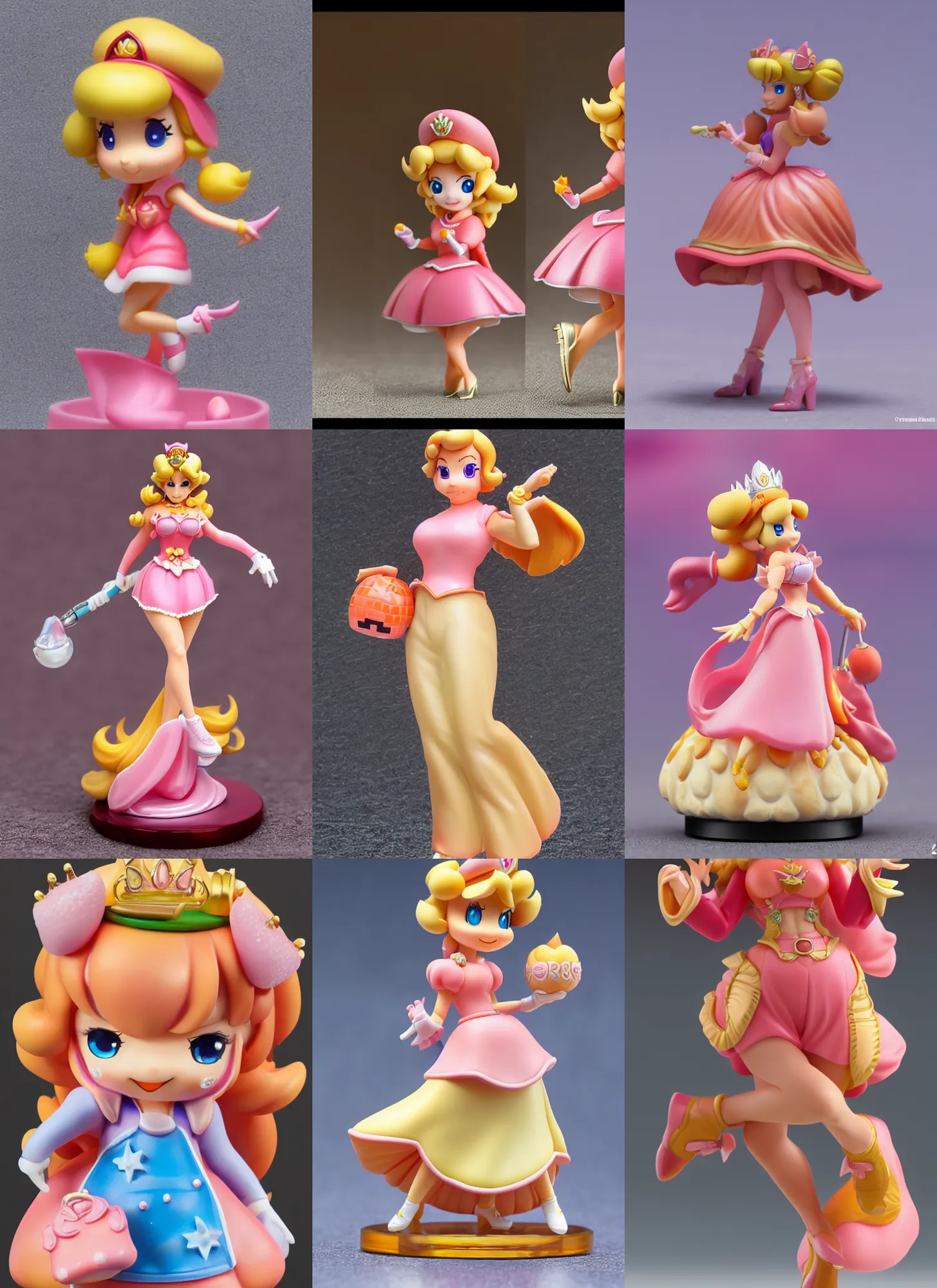 Prompt: 80mm resin detailed miniature of Princess peach, Product Introduction Photos, 4K, Full body