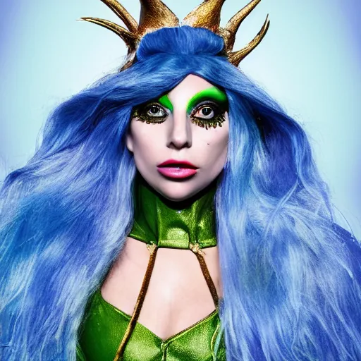 Prompt: portrait of lady gaga as an elf sorceress, ultra realistic, canon photography