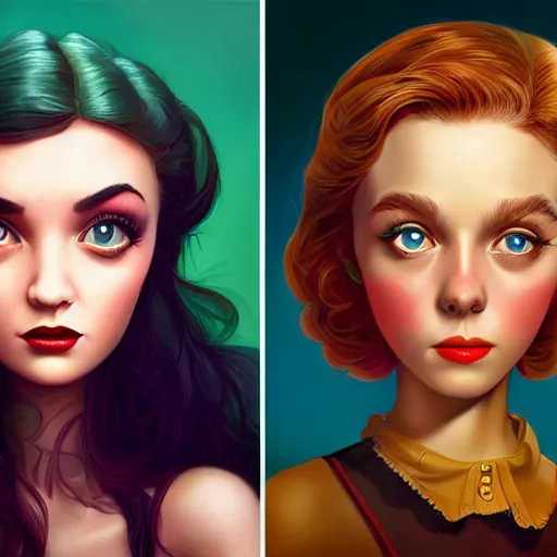 Prompt: Lofi actress portrait, Pixar style by Tristan Eaton and Stanley Artgerm and Tom Bagshaw and Tim Burton