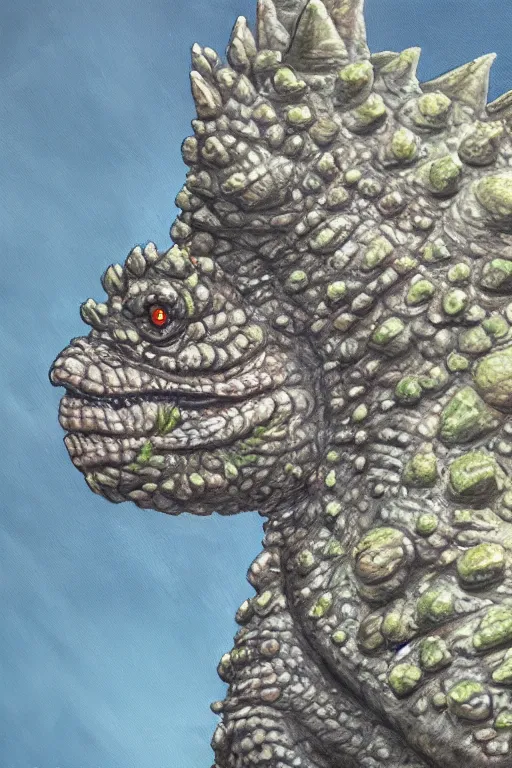 Prompt: a painting of baby godzilla, 4 k, very detailed,