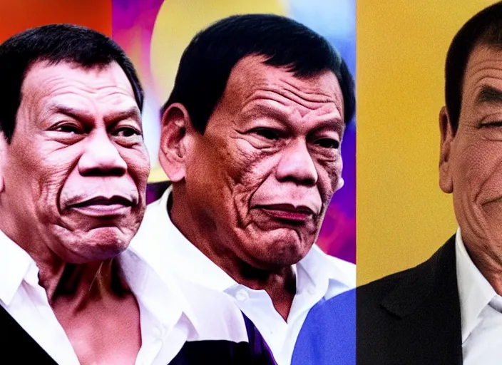 Prompt: rodrigo duterte and thanos staring at each other, real life photograph, award winning photograph, 4 k