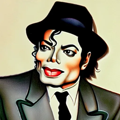 Image similar to Michael Jackson as Al Capone, realistic vintage