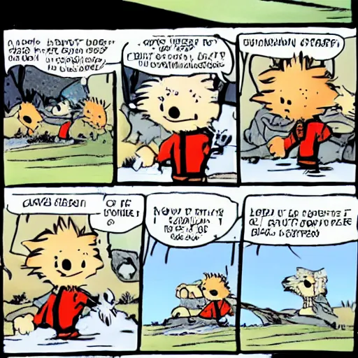 Image similar to a new hobbes and calvin comic strip made in 2 0 2 2 by bill watterson, nostalgic