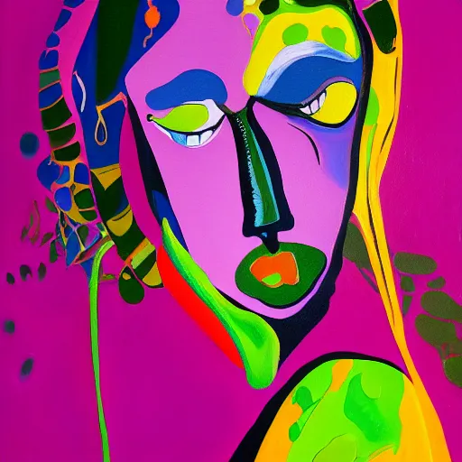 Image similar to a painting of aballerina, an ultrafine detailed painting by peter max and fiona rae and hernan bas and anna mond, featured on deviantart, metaphysical painting, biomorphic, fauvism, mixed media, photorealistic, dripping paint, palette knife texture, masterpiece