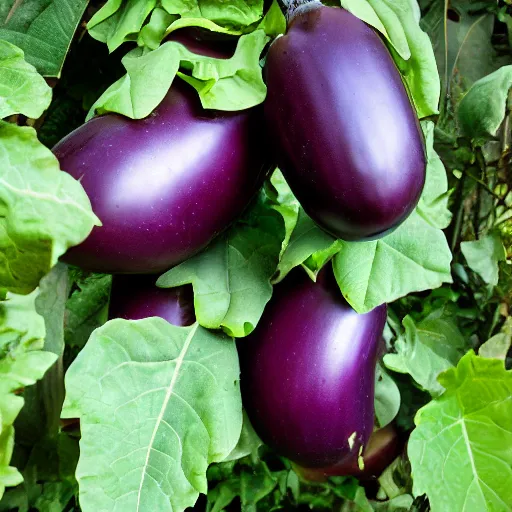 Image similar to an eggplant fruit still on the vine