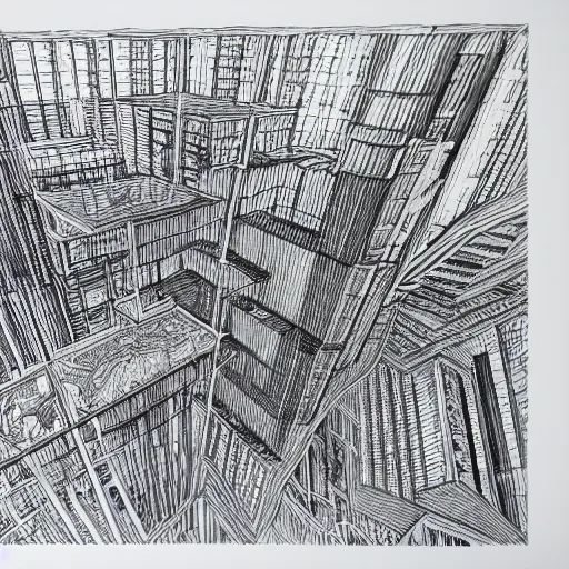 Prompt: lucid architect, 8 k, pen drawing,