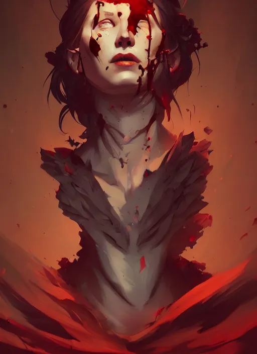 Prompt: rotting corpse of a beheaded king, in the style of artgerm, charlie bowater, sam guay, atey ghailan and mike mignola, no people, vibrant colors and hard shadows and strong rim light, plain background, comic cover art, trending on artstation