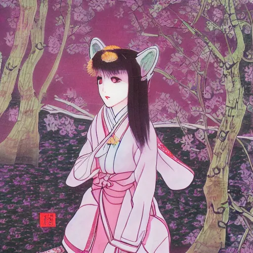 Image similar to sakura fox, by araki hiruhiko