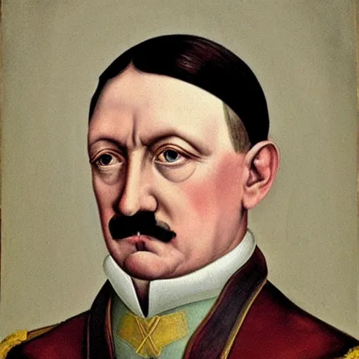 Prompt: a renaissance style portrait painting of Adolf Hitler