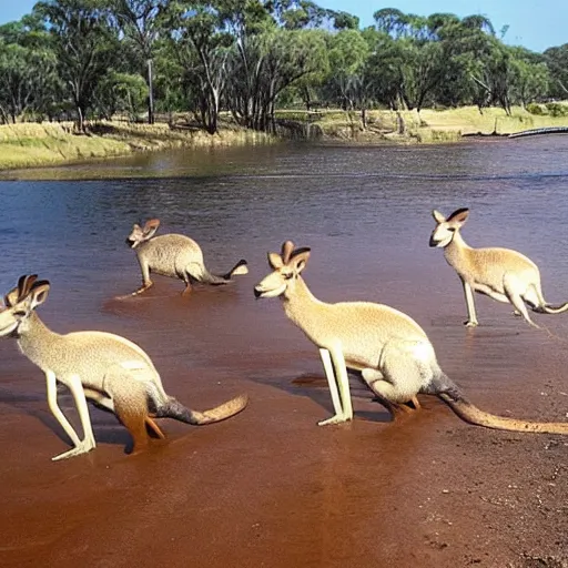 Image similar to futuristic dam holding kangaroos back