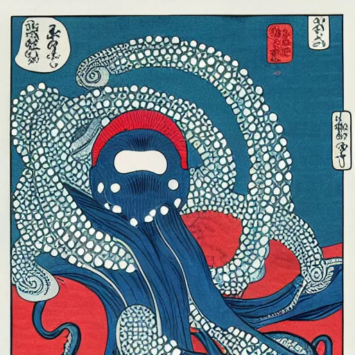 Image similar to octopus woman ukiyo - e style,