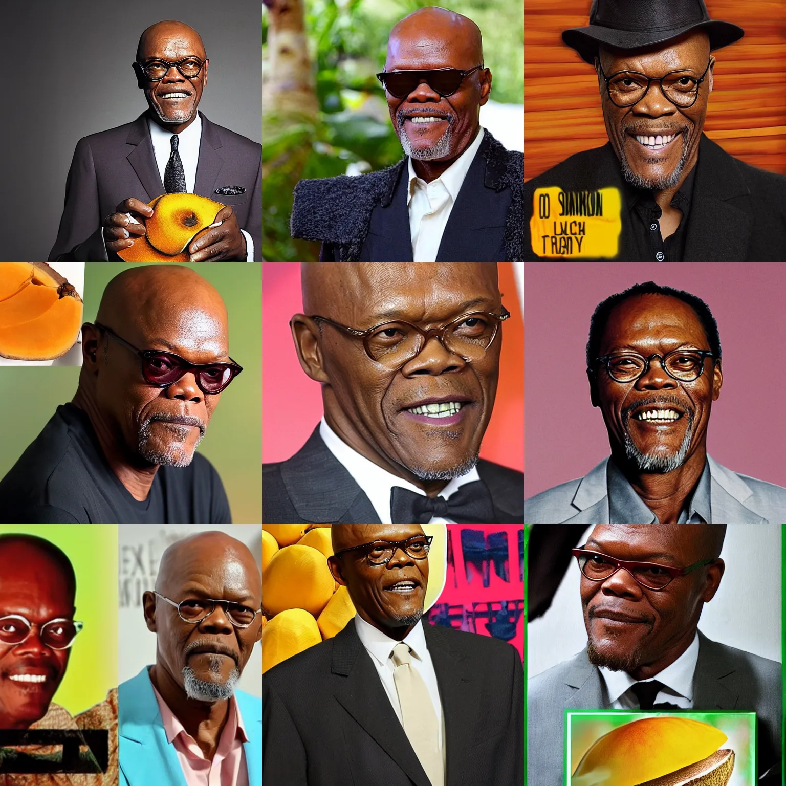 Prompt: samuel l jackson made out of jackfruit