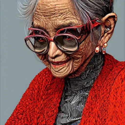 Prompt: hyper-detailed digital painting old woman i by kim jung gi