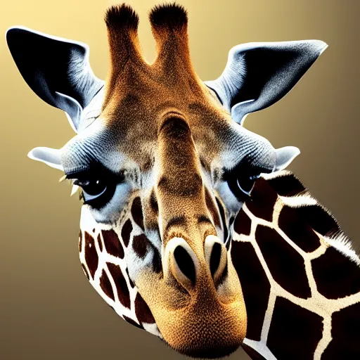 Image similar to a person with a giraffe snout, realistic portrait, photorealistic,