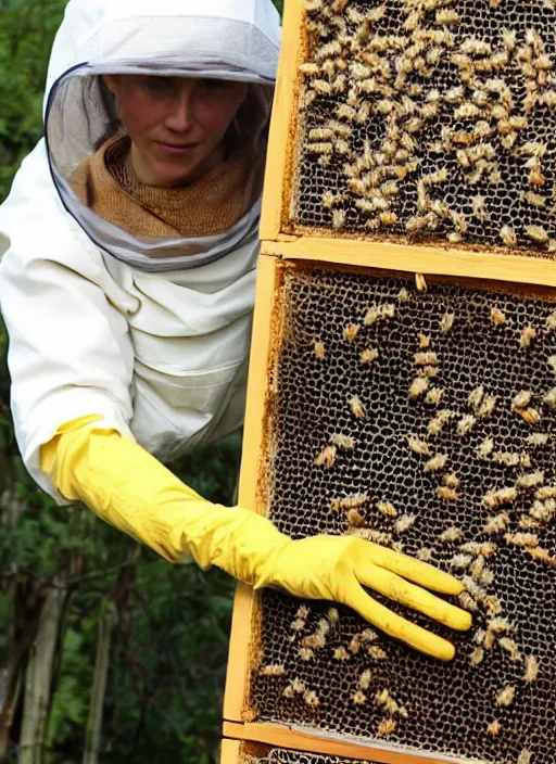 Image similar to beautiful woman beekeeper